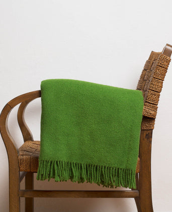 Miramar blanket, green, 100% lambswool