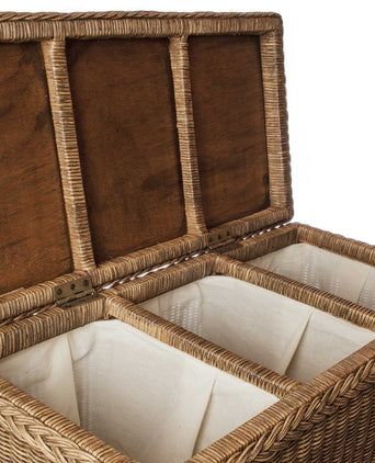 Java laundry basket, dark brown, 100% rattan & 100% cotton