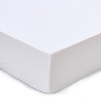 Marseille fitted sheet, white, 100% cotton