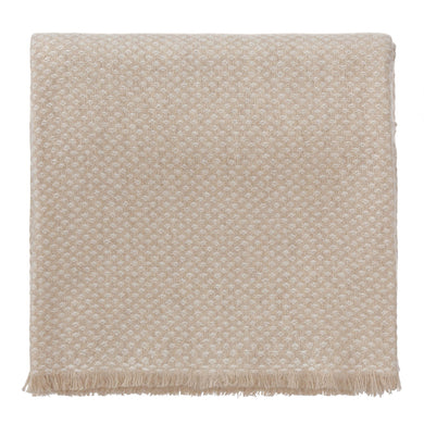 Alashan blanket, beige & cream, 100% cashmere wool