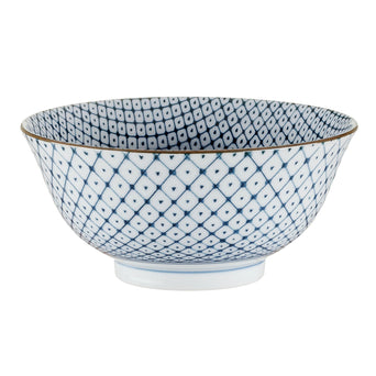 Onuma bowl, white & blue, 100% ceramic