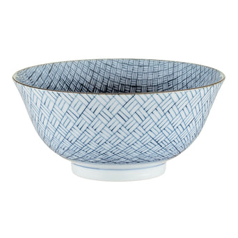 Onuma bowl, white & blue, 100% ceramic