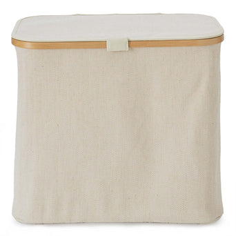 Champa laundry basket, natural & brown, 57% linen & 43% cotton