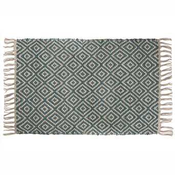 Dasheri doormat, teal, 100% jute