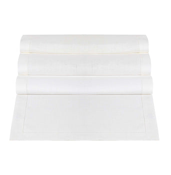 Cavaillon table runner, white, 100% linen