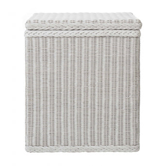 Java laundry basket, painted white, 100% rattan & 100% cotton