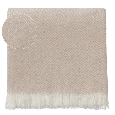 Uyuni blanket, beige & cream, 100% cashmere wool