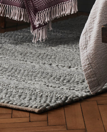 Kalgi Rug off-white & grey & light brown, 100% wool felt