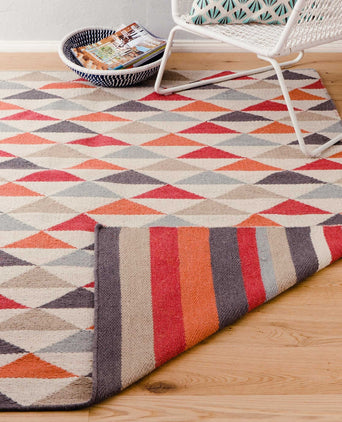 Barli rug, orange, 50% new wool & 50% cotton