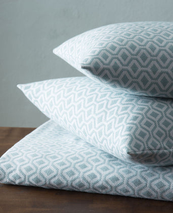 Viana cushion cover, grey green & white, 100% cotton