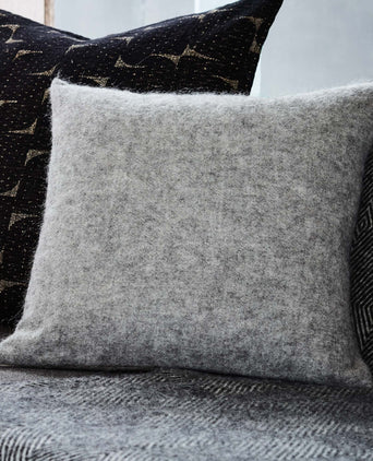 Fyn Cushion Cover grey & natural, 95% new wool & 5% linen