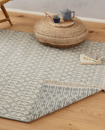 Lumaco rug, grey & off-white, 100% wool