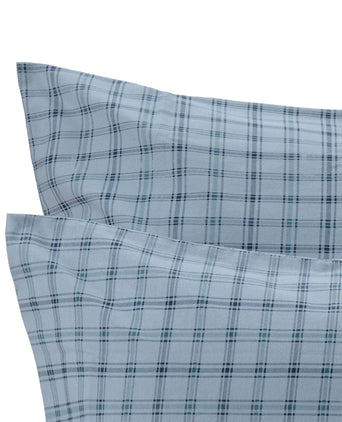 Kotja pillowcase, light blue & teal & dark blue, 100% cotton