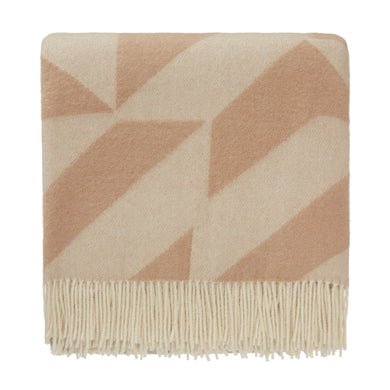 Farum blanket, beige & cream, 100% merino wool