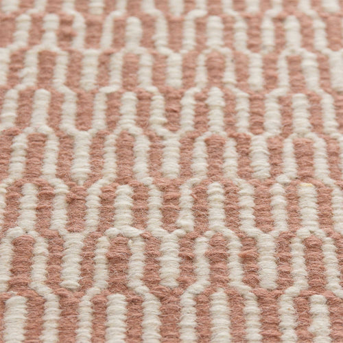 Overod rug, dusty pink & off-white, 100% new wool & 50% cotton |High quality homewares