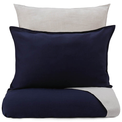 Cercosa pillowcase, dark blue & natural, 100% linen