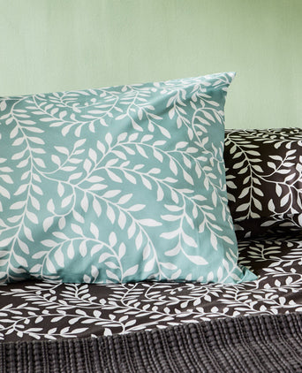 Aneto duvet cover, green grey & white, 100% cotton