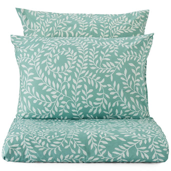 Aneto pillowcase, green grey & white, 100% cotton