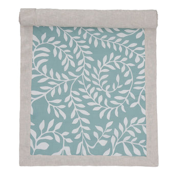 Eixo table runner, grey green & white & natural, 100% cotton & 100% linen