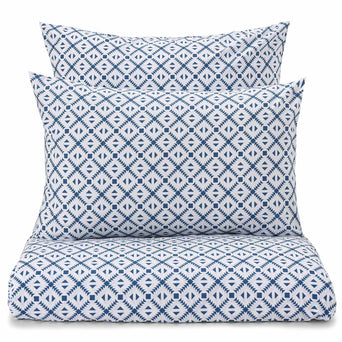 Arouca duvet cover, white & denim blue, 100% cotton