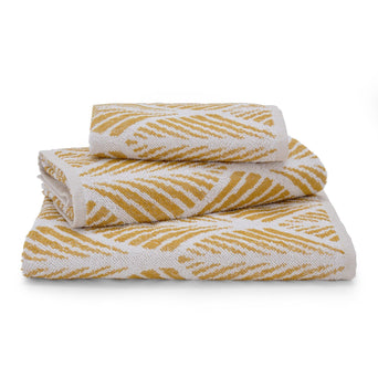 Coimbra hand towel, mustard & white, 100% cotton