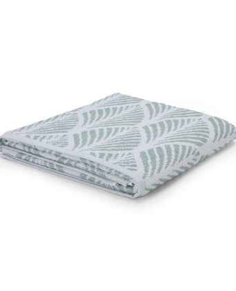 Coimbra hand towel, light grey green & white, 100% cotton