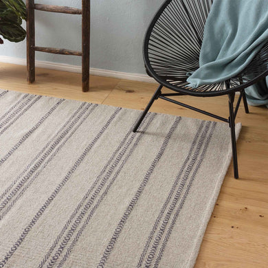 Kabini rug, charcoal & beige, 100% wool