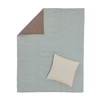 Saldanha Picnic Blanket blue grey & natural & taupe, 75% cotton & 25% linen