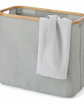 Champa laundry basket, black & white & brown, 75% polyester & 25% cotton