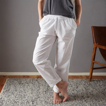 Alva Pyjama Bottoms white & light pink, 100% organic cotton