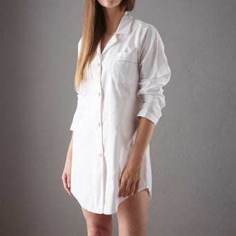 Alva Nightshirt white & light pink, 100% organic cotton