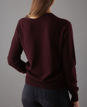 Nora Cashmere Jumper bordeaux red, 50% cashmere wool & 50% wool