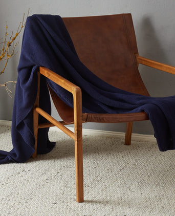 Antua blanket, dark blue, 100% cotton