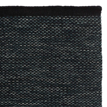 Odis rug, grey green & black, 87% new wool & 9% cotton & 4% polyester