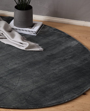 Arreau rug, green grey, 100% viscose