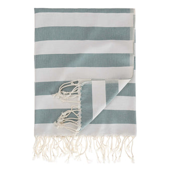 Filiz hammam towel, green grey & white, 100% cotton