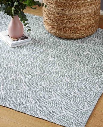 Shipry rug, grey green & natural white, 100% cotton