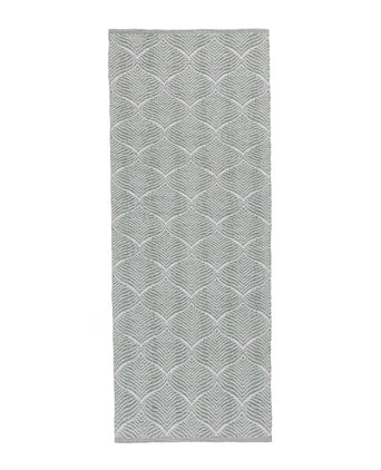 Shipry runner, grey green & natural white, 100% cotton