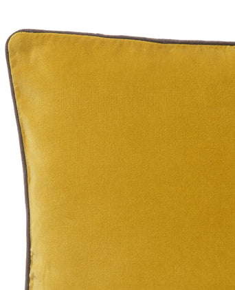 Suri cushion cover, bright mustard & dark grey, 100% cotton