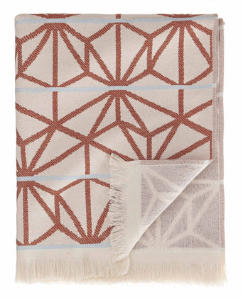 Arade beach towel, powder pink & cognac & ice blue, 100% cotton