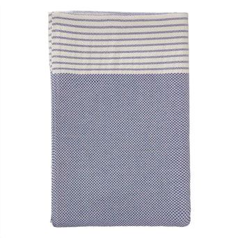 Kadan bedspread, ultramarine & white, 50% linen & 50% cotton