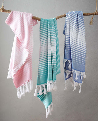 Kadirli hammam towel, denim blue & white, 100% cotton