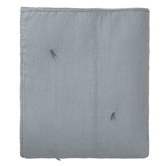 Gaya bedspread, light green grey & green grey, 100% linen & 100% cotton & 100% polyester