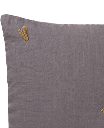 Gaya cushion cover, grey & bright mustard, 100% linen & 100% cotton & 100% polyester