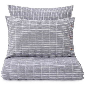 Bayan pillowcase, dark blue & natural white, 100% cotton