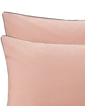 Vitero duvet cover, light dusty pink & black, 100% combed cotton