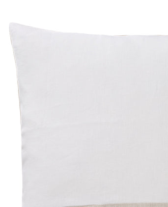 Cataya cushion cover, white & natural & dark blue, 100% linen