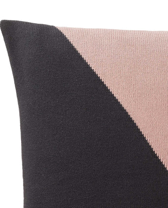 Kabral cushion cover, charcoal & light pink & natural white, 100% cotton