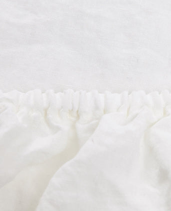 Mafalda fitted sheet, white, 100% linen