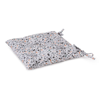 Visso cushion, green grey & light papaya & charcoal, 100% cotton & 100% polyester